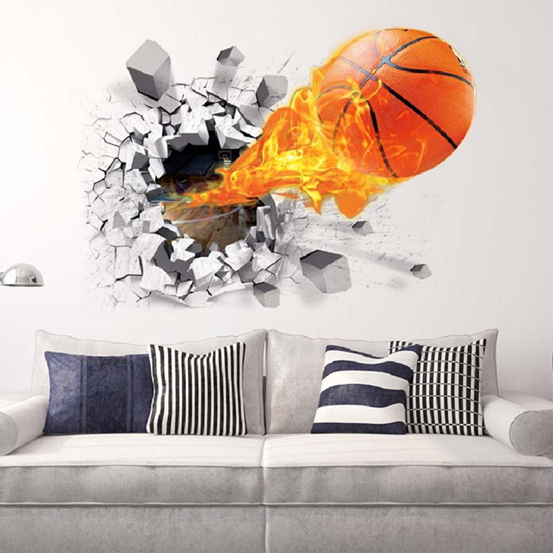 Aqua Sports Club - Autocollants muraux de basket-ball 3D pour